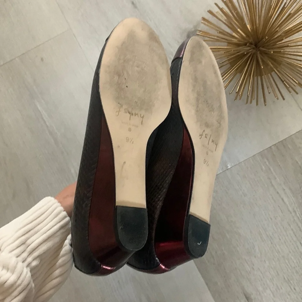 French Sole New York miles‎ FS/NY snake leather gray tip plum